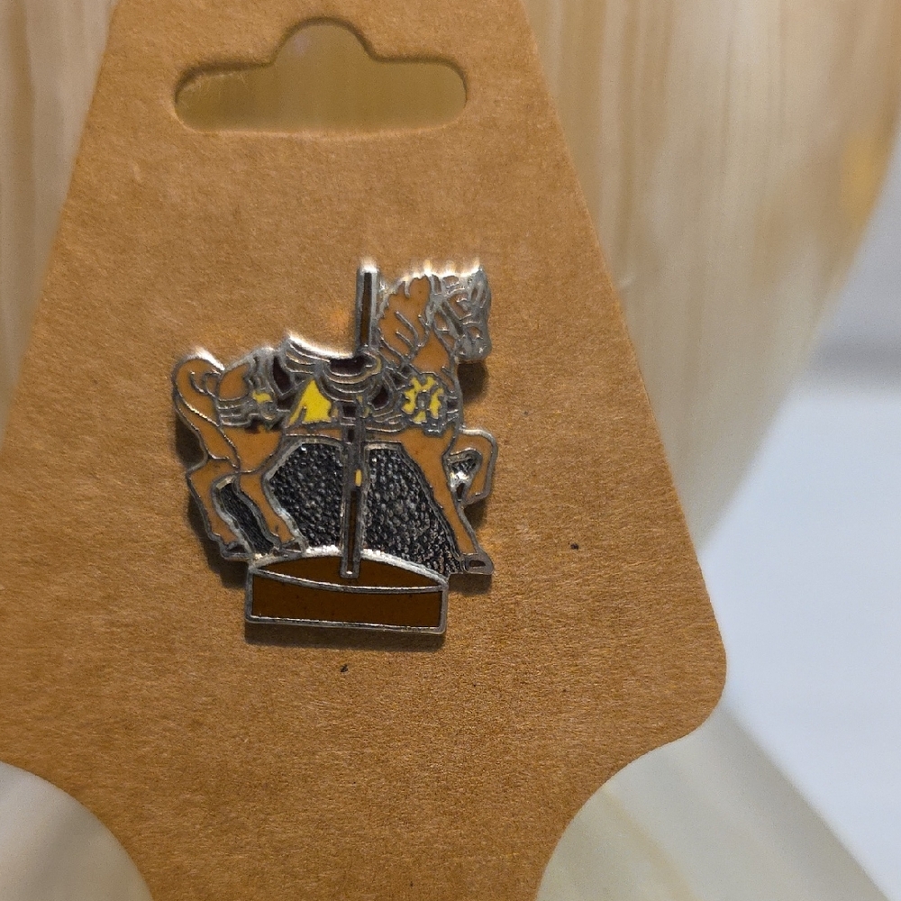 Silver and Gold Carousel Horse Brooch